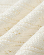 White Knit Cardigan with Single Breasted Design