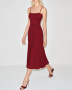 Textured Red Midi Sweater Dress