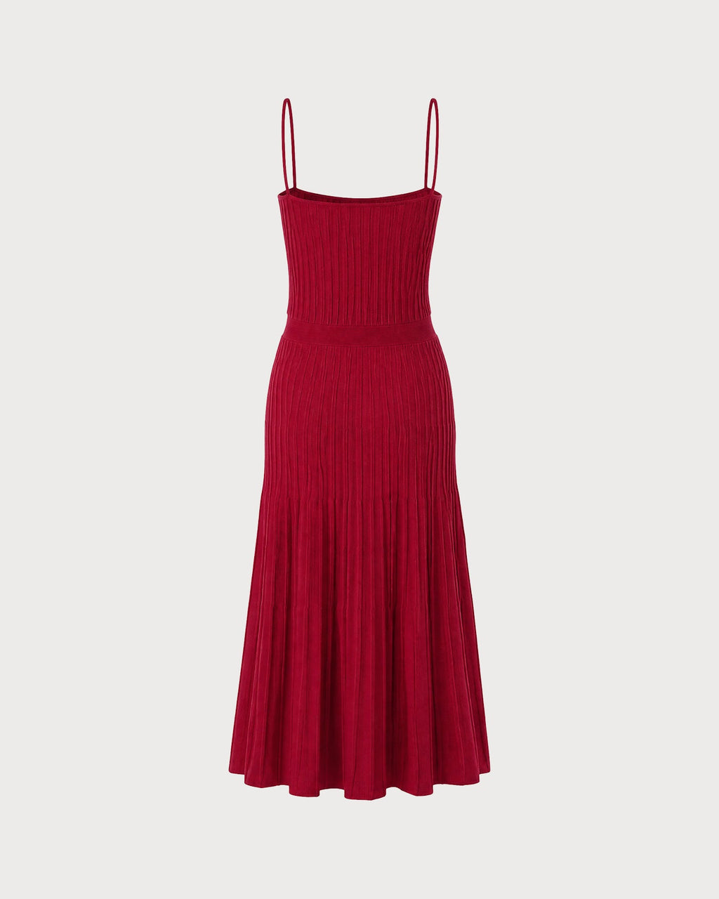 Textured Red Midi Sweater Dress