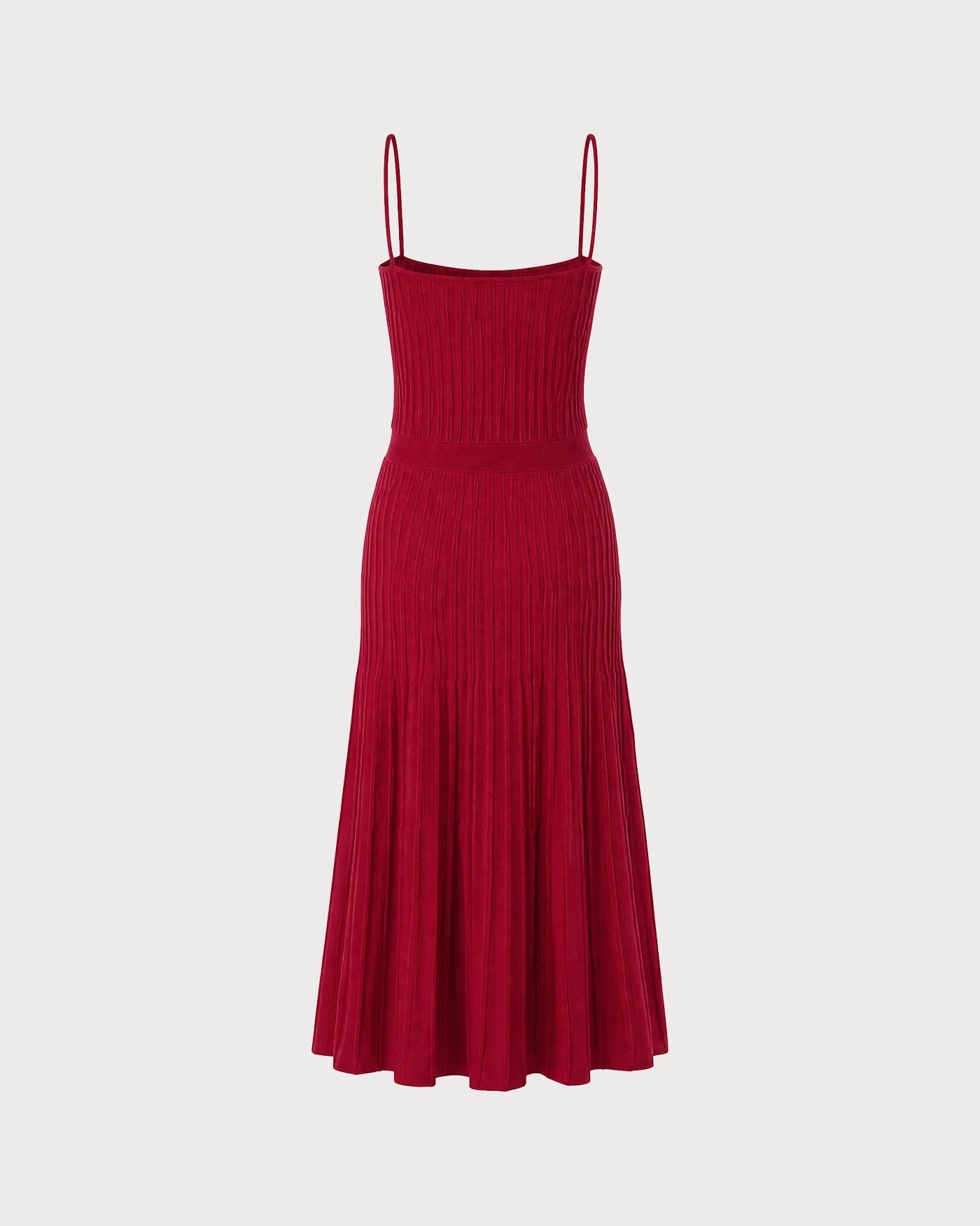 Textured Red Midi Sweater Dress