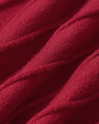 Textured Red Midi Sweater Dress