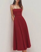 Textured Red Midi Sweater Dress