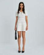 White V-Neck Sweater Dress in Viscose
