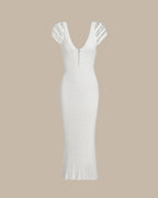 White Crochet Knit Bodycon Dress