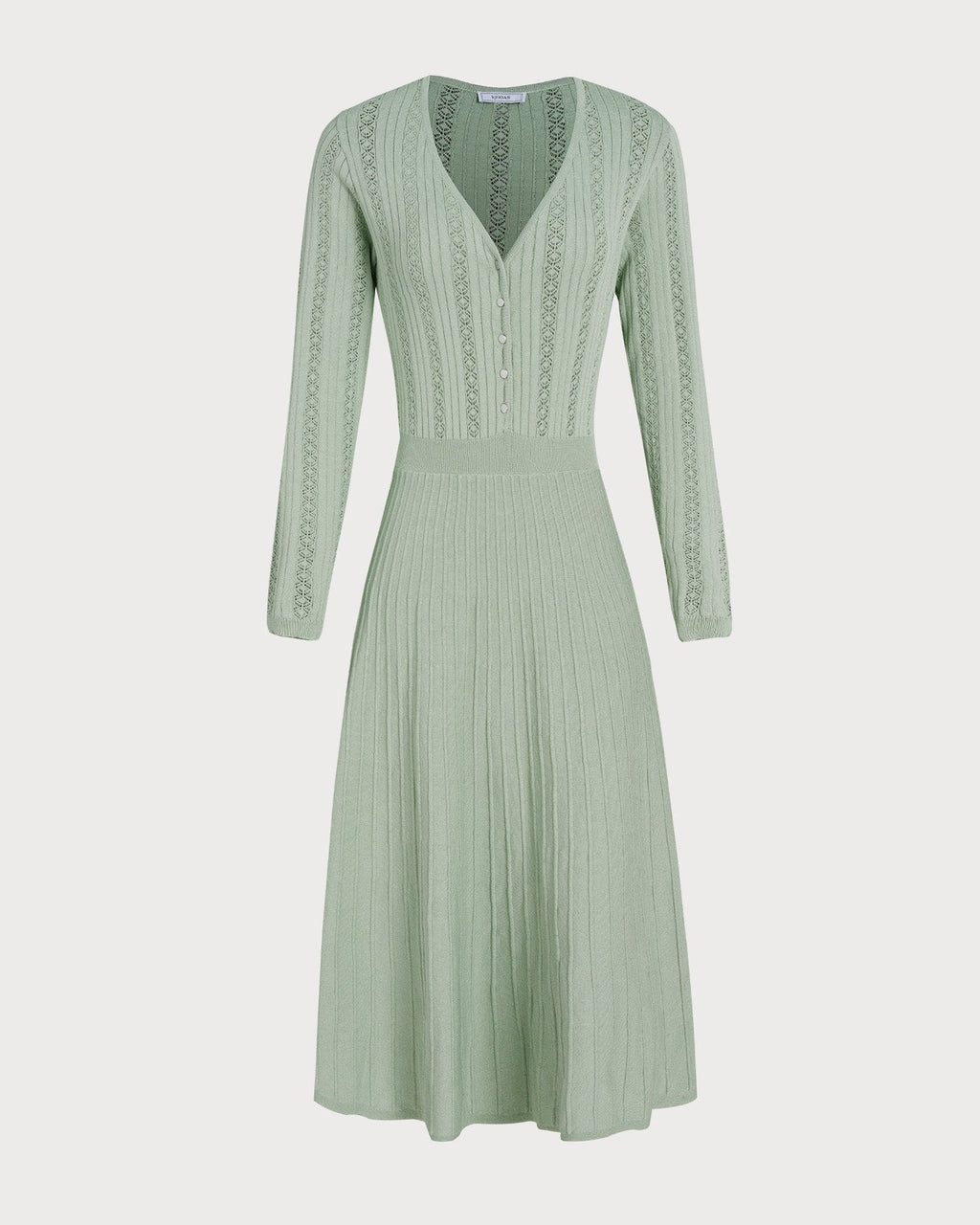 Emerald V-Neck Viscose Sweater Dress
