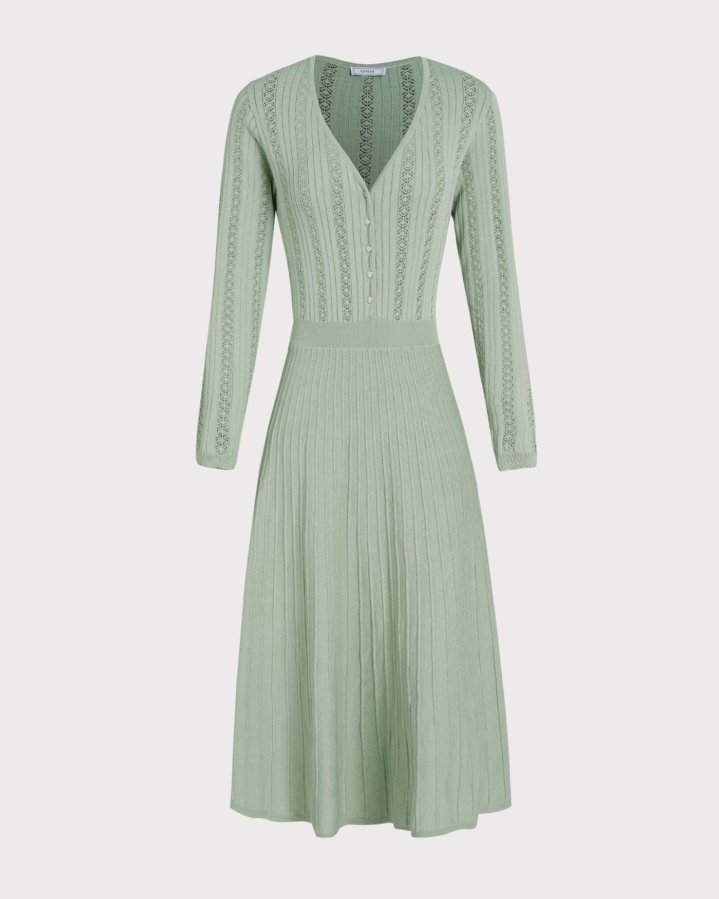 Emerald V-Neck Viscose Sweater Dress