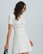 White V-Neck Sweater Dress in Viscose