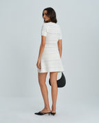 White V-Neck Sweater Dress in Viscose