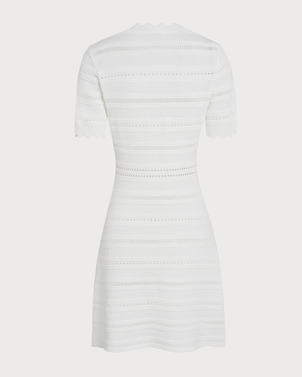 White V-Neck Sweater Dress in Viscose