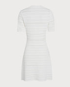 White V-Neck Sweater Dress in Viscose