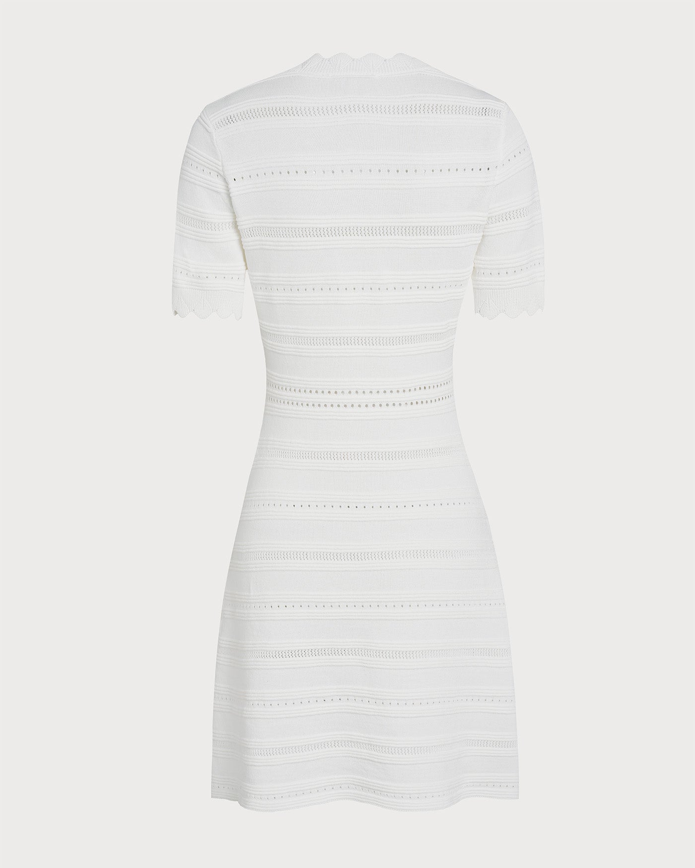White V-Neck Sweater Dress in Viscose