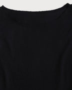 Mini Dress with Ruffled Black Ribbed Sweater Design