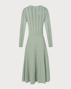 Emerald V-Neck Viscose Sweater Dress