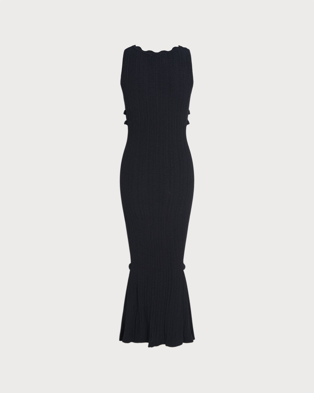 Black V-Neck Mermaid Maxi Sweater Dress