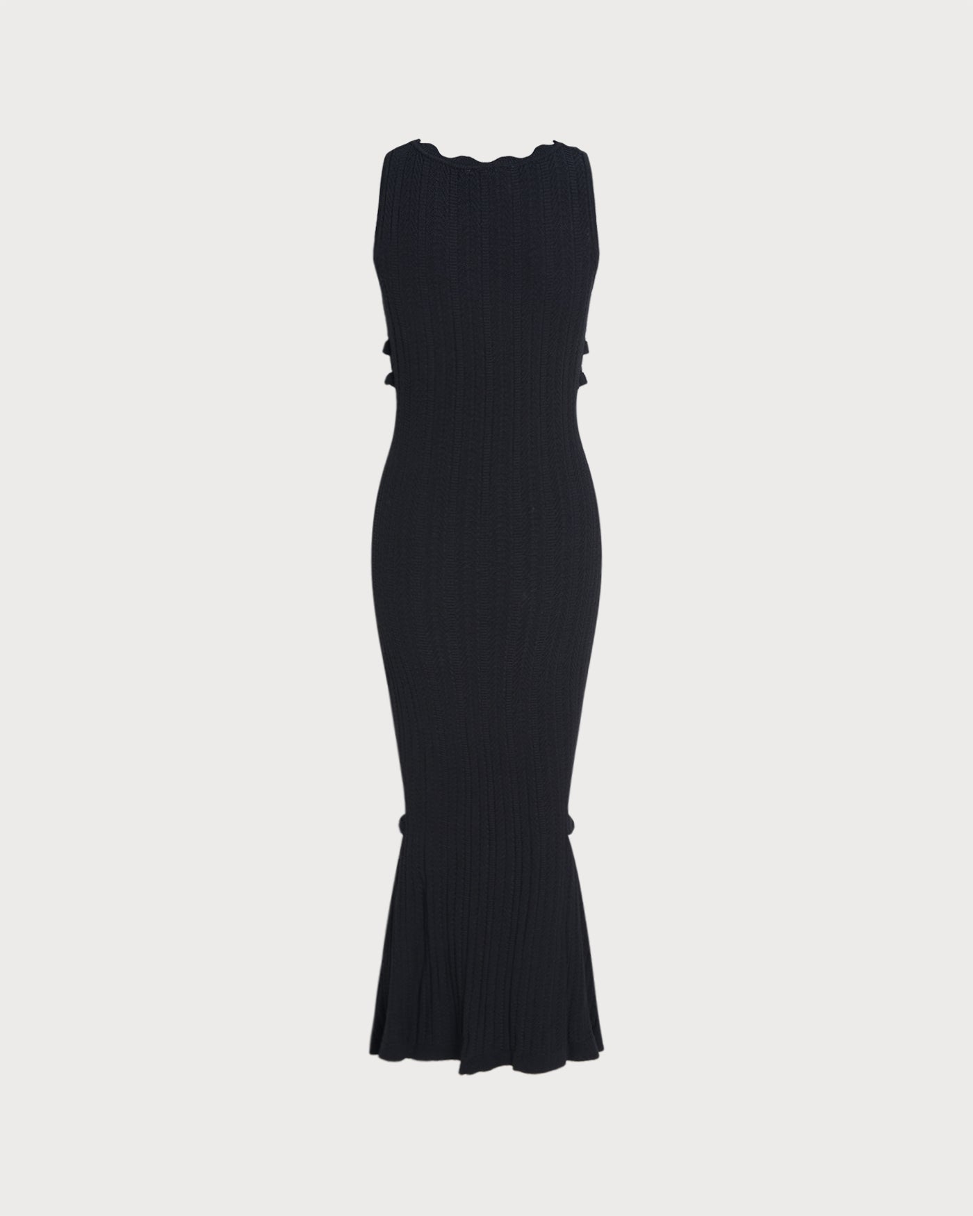 Black V-Neck Mermaid Maxi Sweater Dress