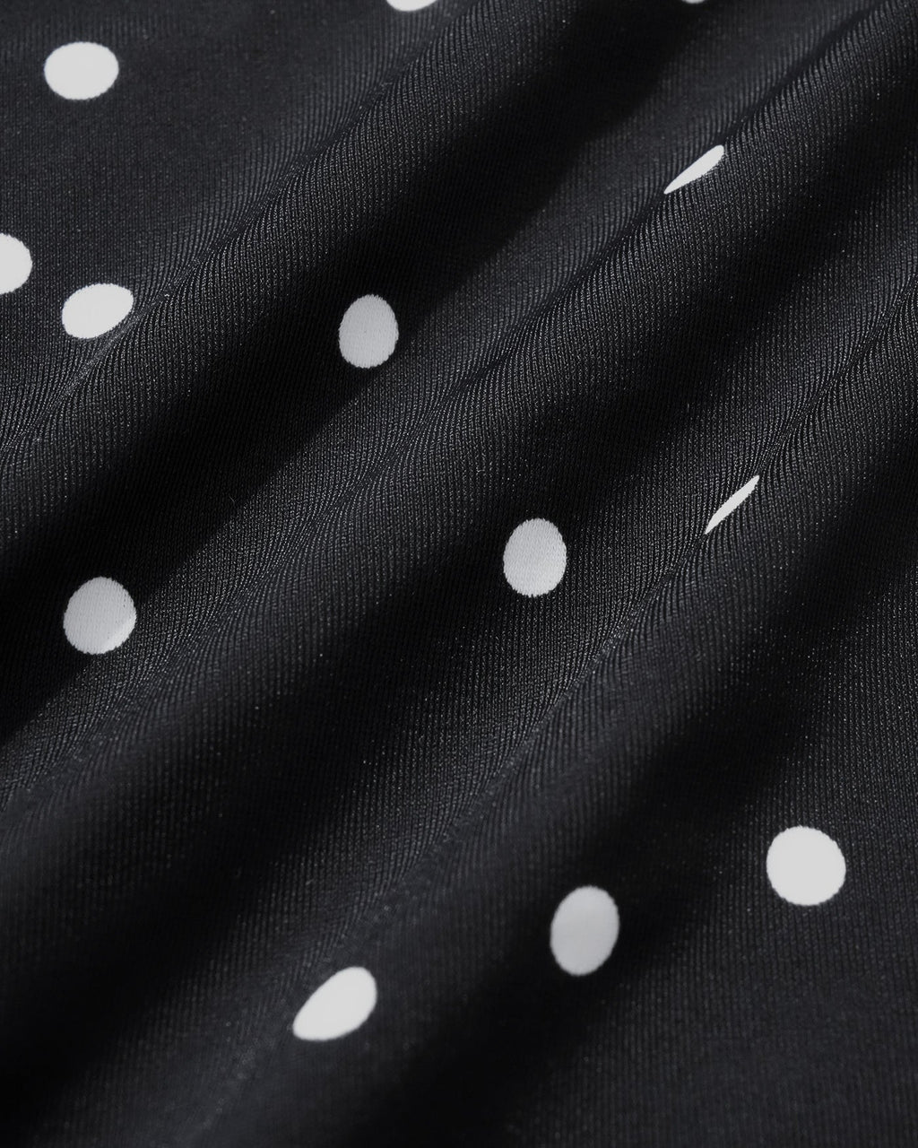 Polka Dot Print Black One-Piece Swimsuit