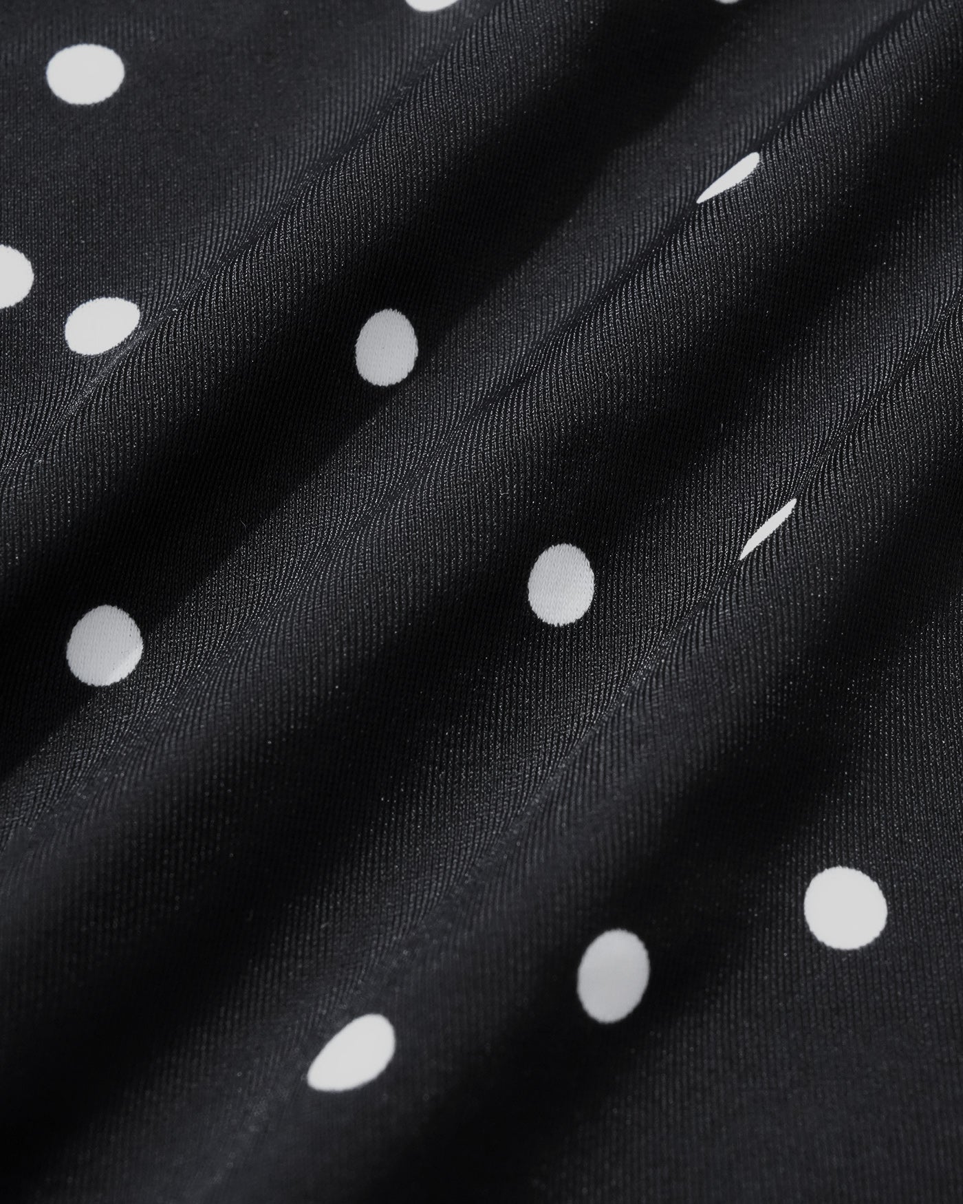Polka Dot Print Black One-Piece Swimsuit