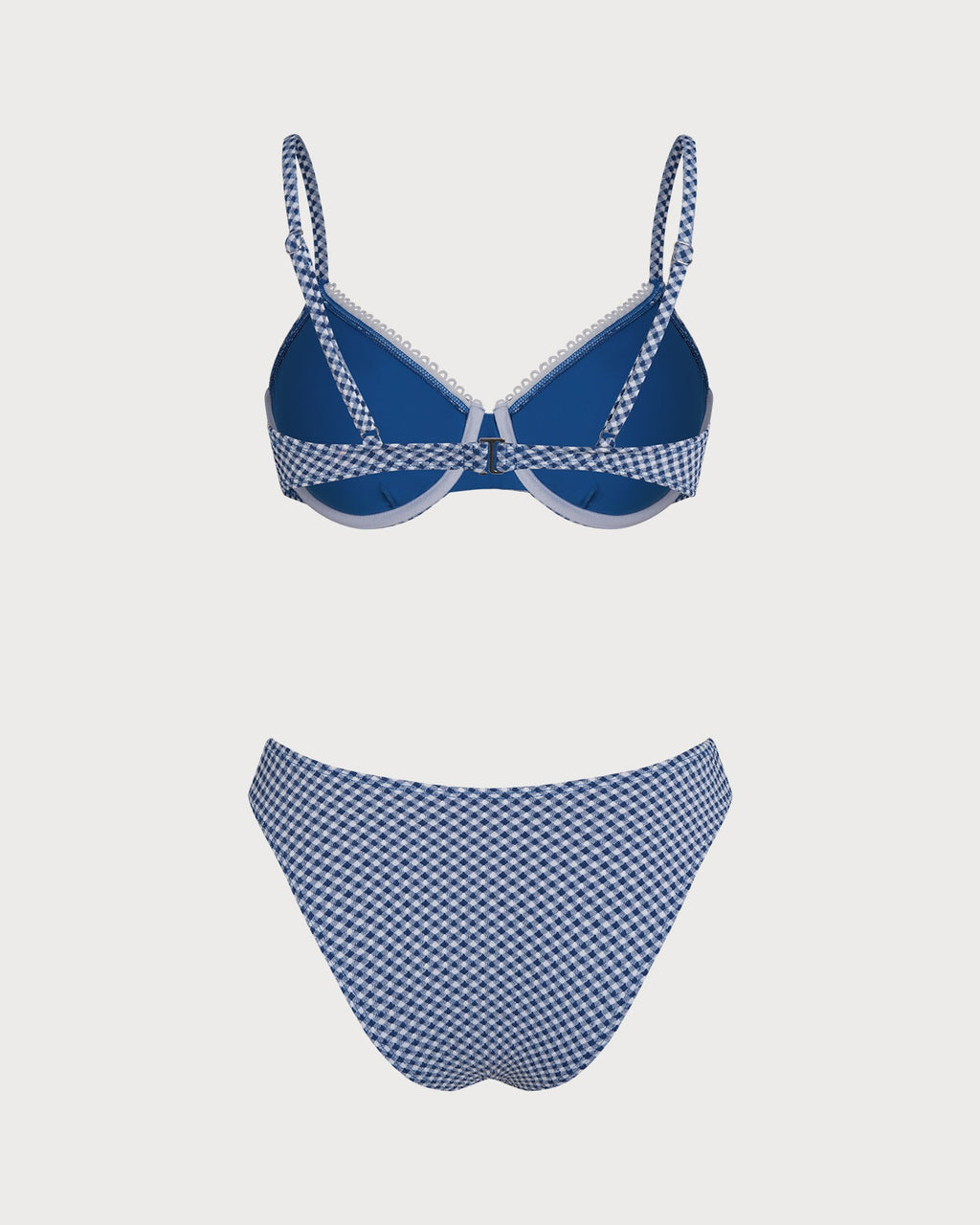 Plaid Blue Underwire Bikini Set
