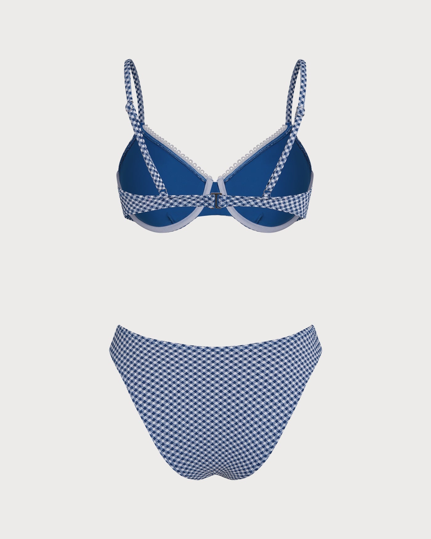 Plaid Blue Underwire Bikini Set