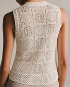 Textured Knit Sweater in Apricot with Round Neck