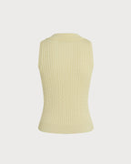 Textured Yellow V-Neck Button-Up Cardigan