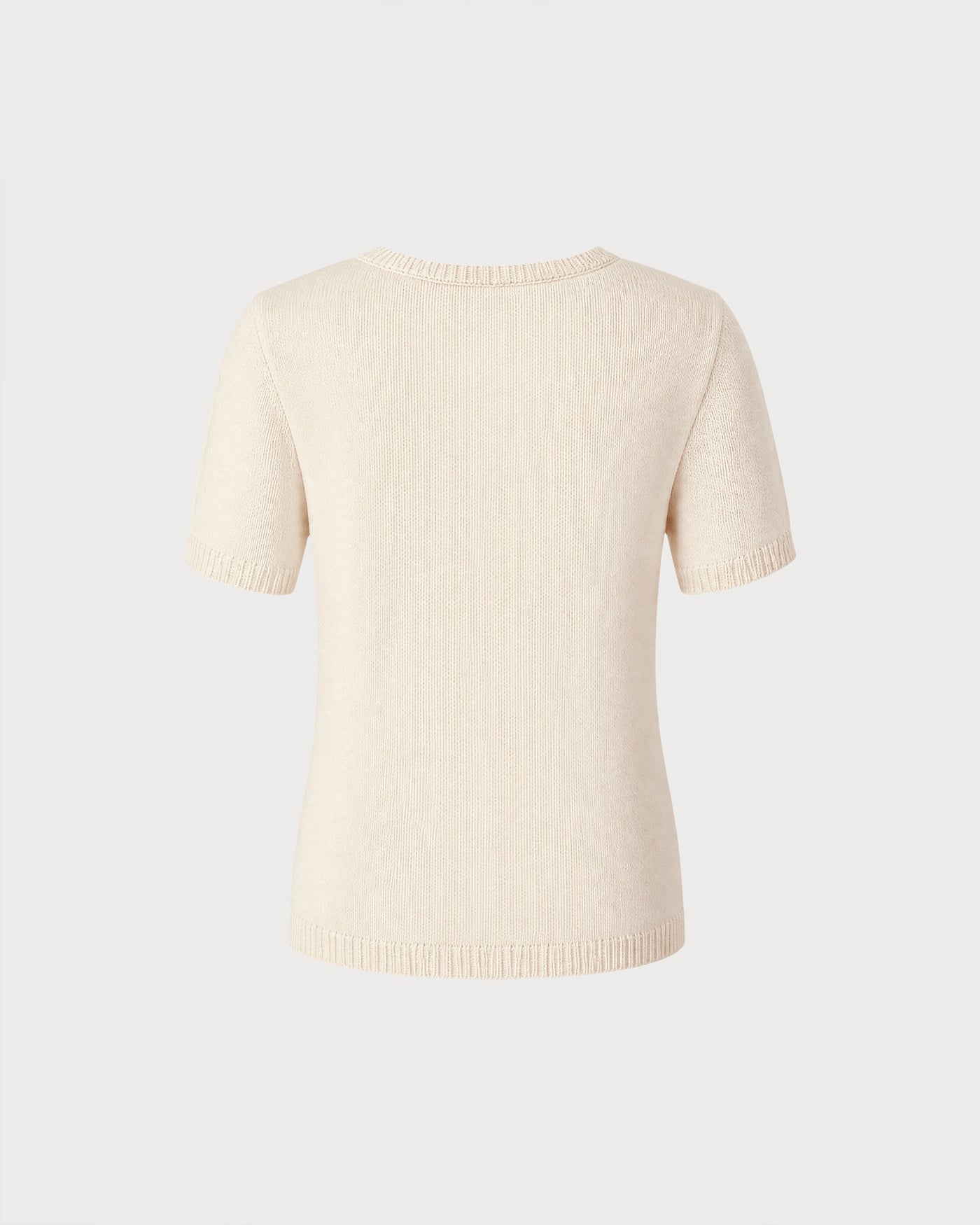 Floral Embroidered V-Neck Sweater in Apricot