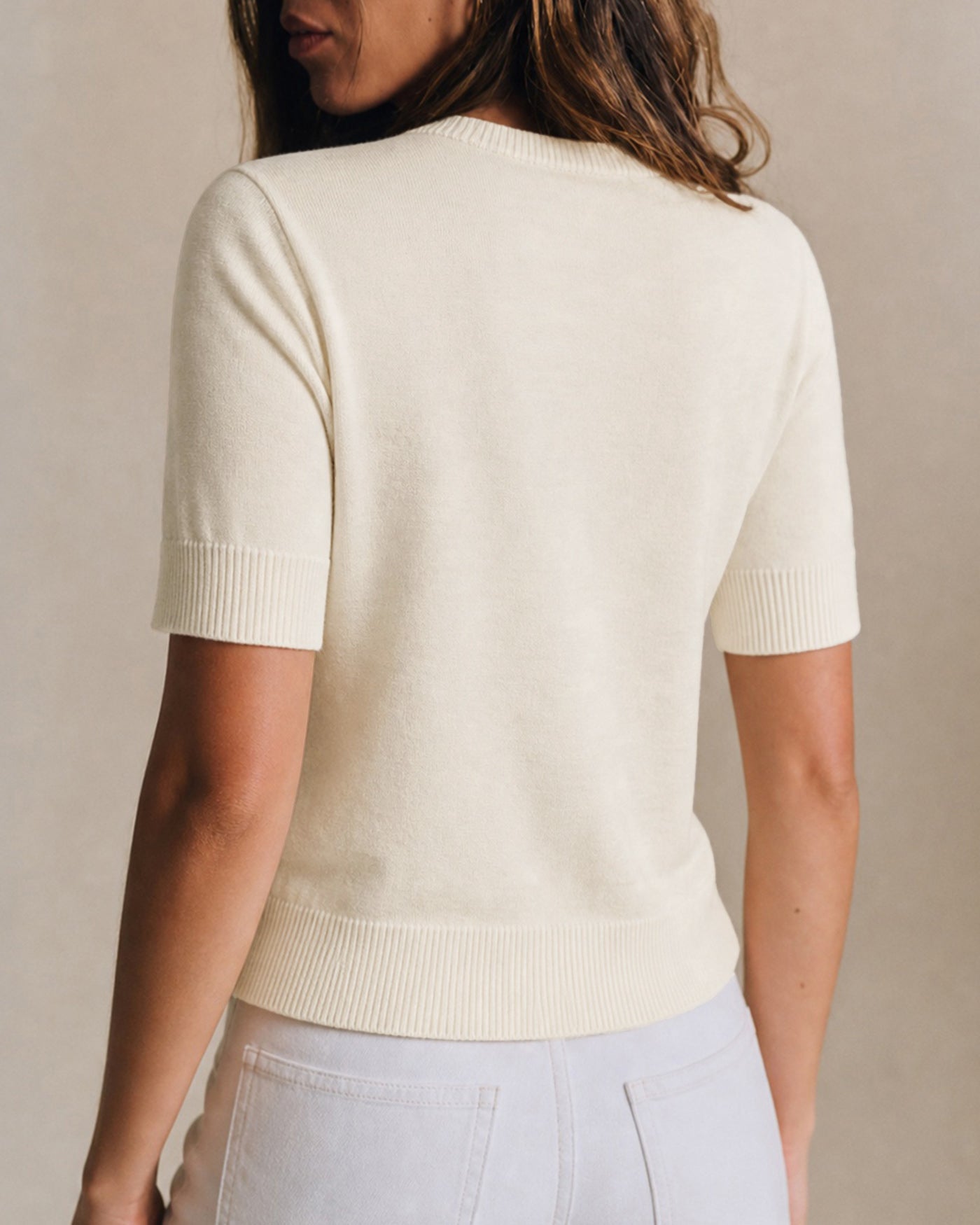 Apricot V-Neck Button-Up Knit Cardigan