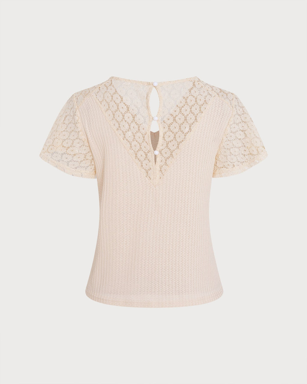 Apricot V-Neck Cut-Out Knit Top