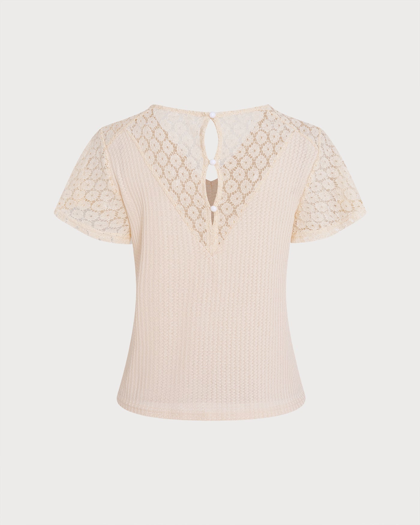 Apricot V-Neck Cut-Out Knit Top
