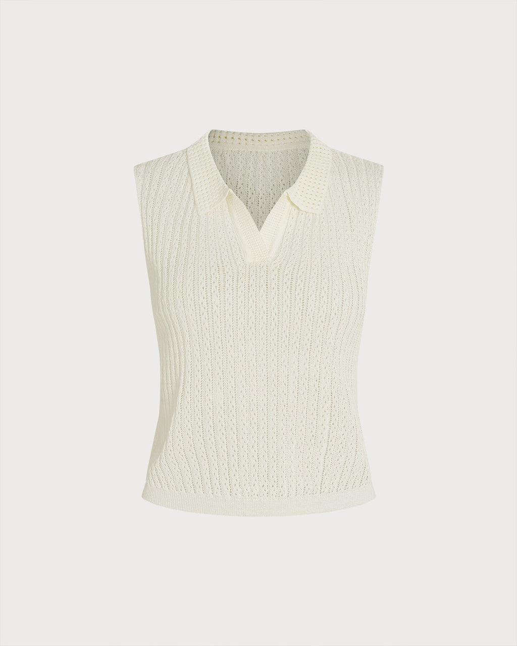 Textured Apricot Tank with Collar Cut-Out