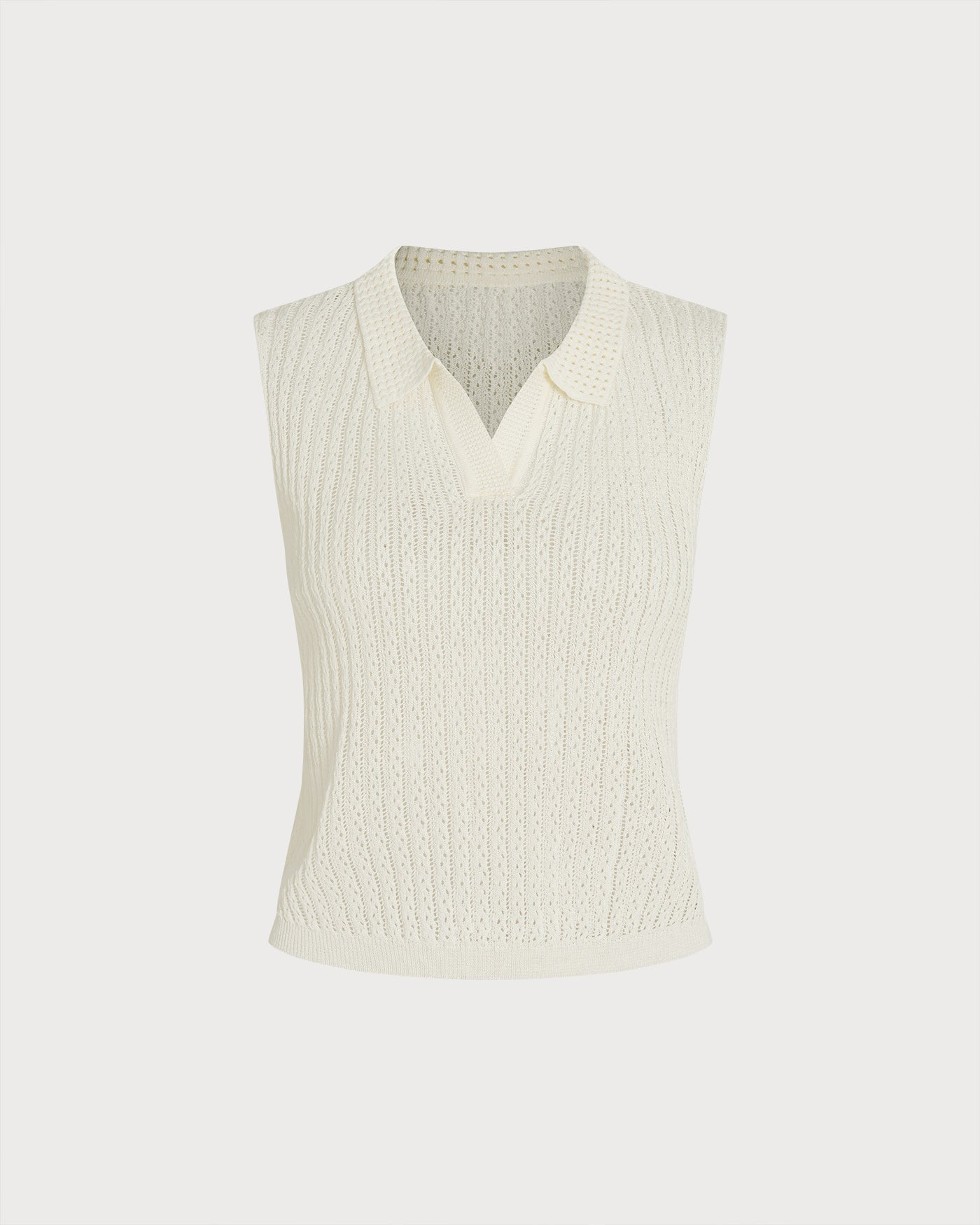 Textured Apricot Tank with Collar Cut-Out