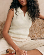 Textured Apricot Tank with Collar Cut-Out