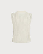 Textured Apricot Tank with Collar Cut-Out