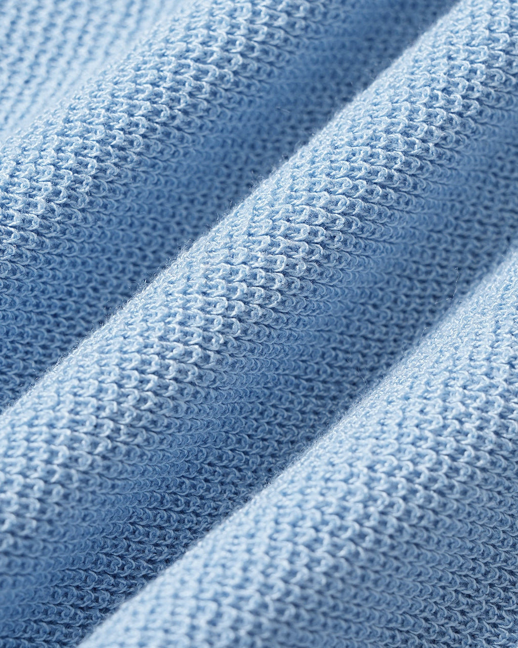 Textured Knit Tank Top in Blue with V-Neck