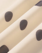 Apricot Polka Dot Two-Piece Set with Square Neck