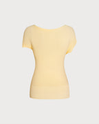 Textured Asymmetrical Sweater in Vibrant Yellow