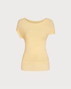 Textured Asymmetrical Sweater in Vibrant Yellow