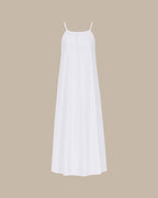 White A-Line Maxi Dress with Tie Straps