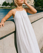 White A-Line Maxi Dress with Tie Straps