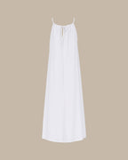 White A-Line Maxi Dress with Tie Straps