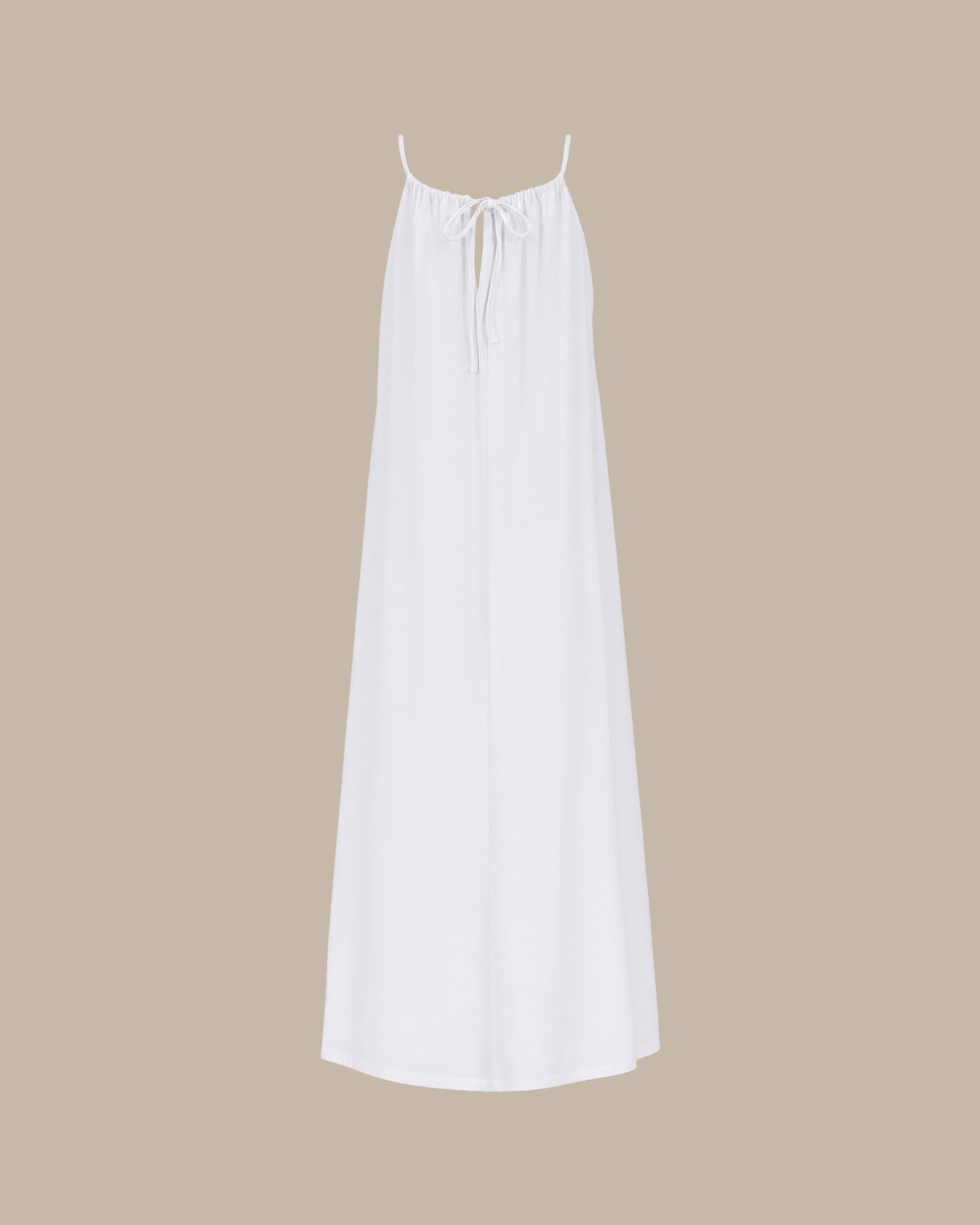 White A-Line Maxi Dress with Tie Straps