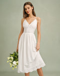 White Lace Cross-Back Midi Slip Dress