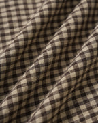 Brown Gingham Cotton Mini Dress with Collar