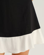 Black A-Line Sleeveless Mini Dress with Contrasting Details