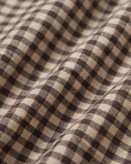 Plaid Mini Dress with Pleated Design in Brown