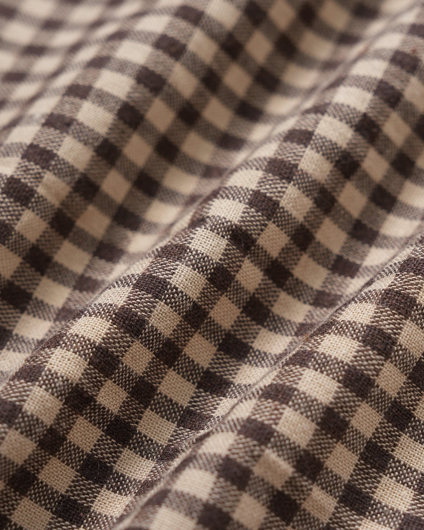 Plaid Mini Dress with Pleated Design in Brown