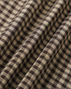 Brown Plaid Pleated Mini Dress with Lapel