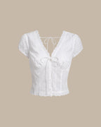 Textured White Cap Sleeve Top