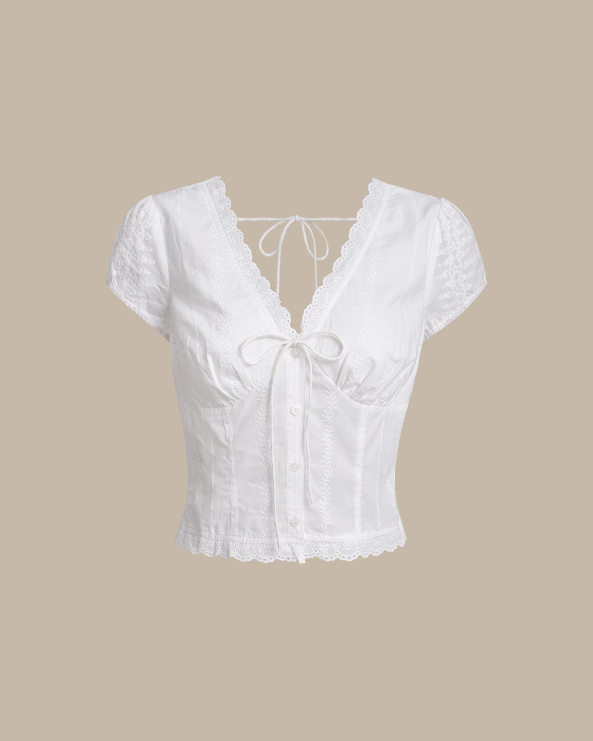 Textured White Cap Sleeve Top