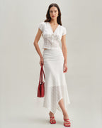 Textured White Cap Sleeve Top